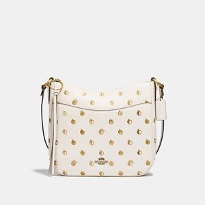 coach chaise pansy print leather crossbody